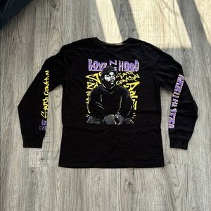 Boyz N The Hood Black and Purple Graphic Long Sleeve Shirt